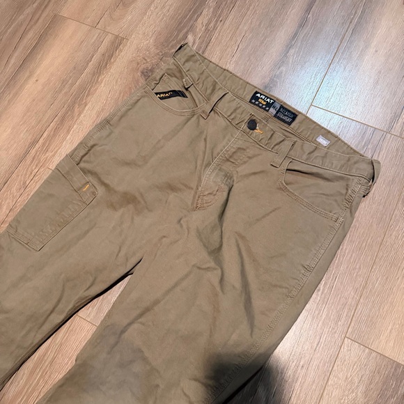 Ariat Rebar M4 Relaxed Straight Tan Pants Men’s Carpenter Work - Picture 3 of 8